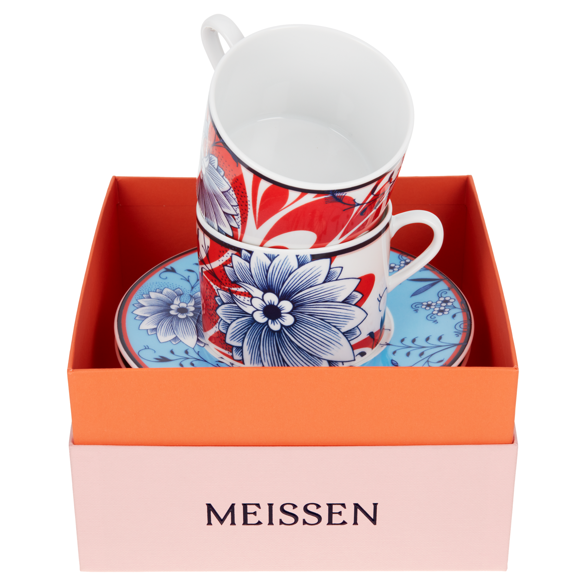 블루미페더 커피 컵 앤 소서 2인조 세트