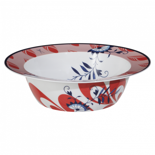 MEISSEN COLLAGE BLOOMY FEATHERS BOWL, LARGE