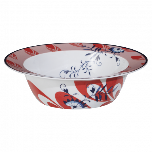MEISSEN COLLAGE BLOOMY FEATHERS BOWL, LARGE