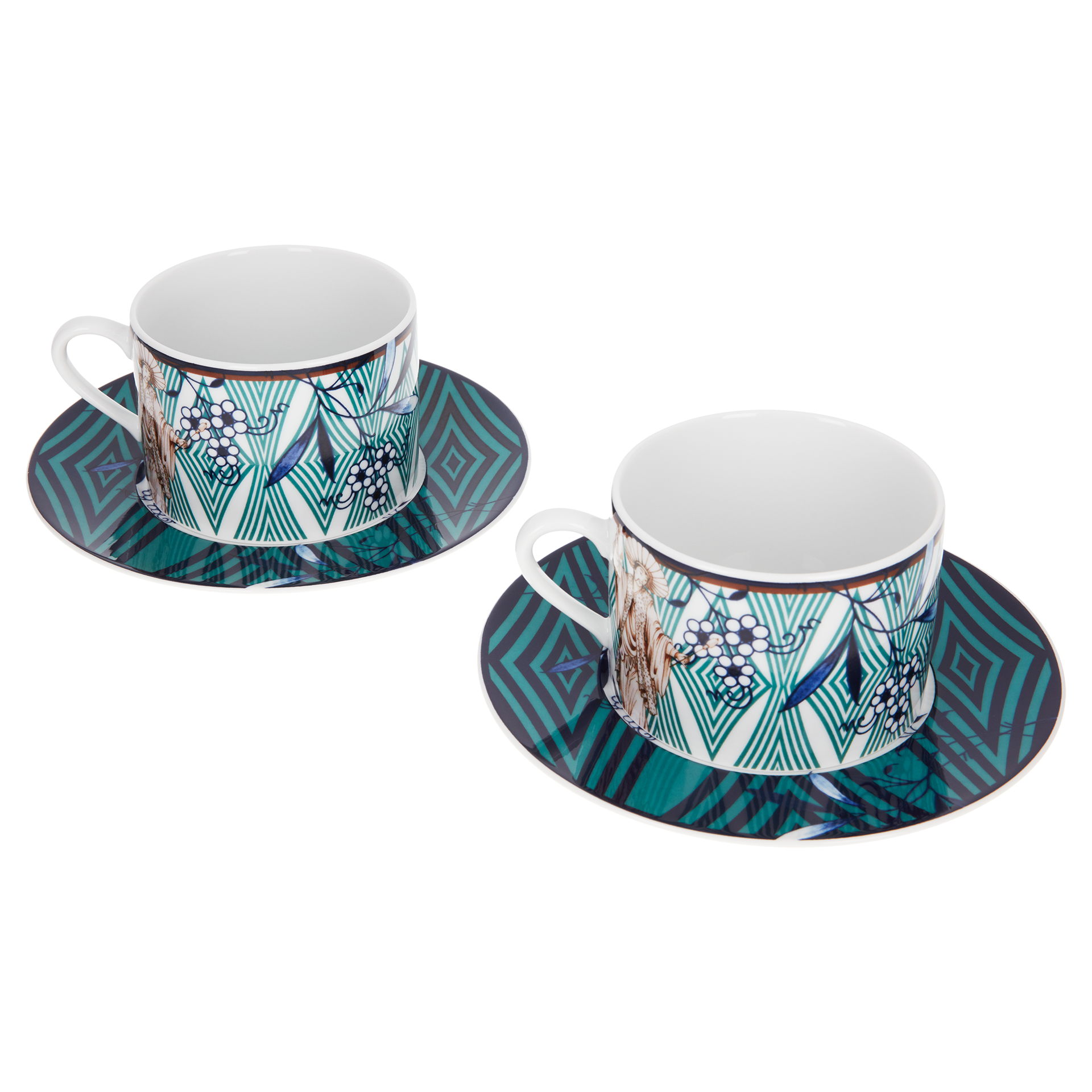 노블차이니즈 카푸치노 컵 앤 소서 2인조 세트