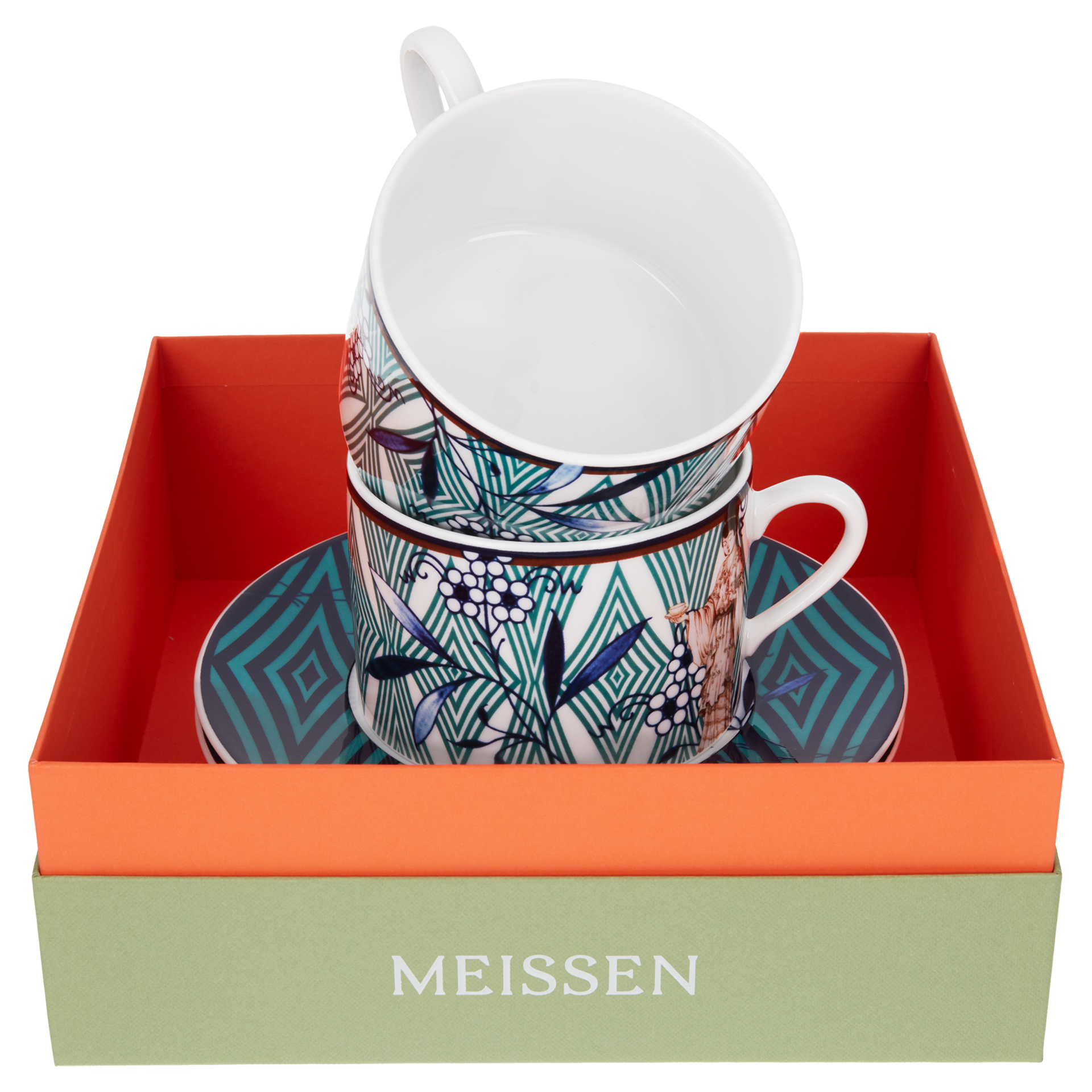 노블차이니즈 카푸치노 컵 앤 소서 2인조 세트