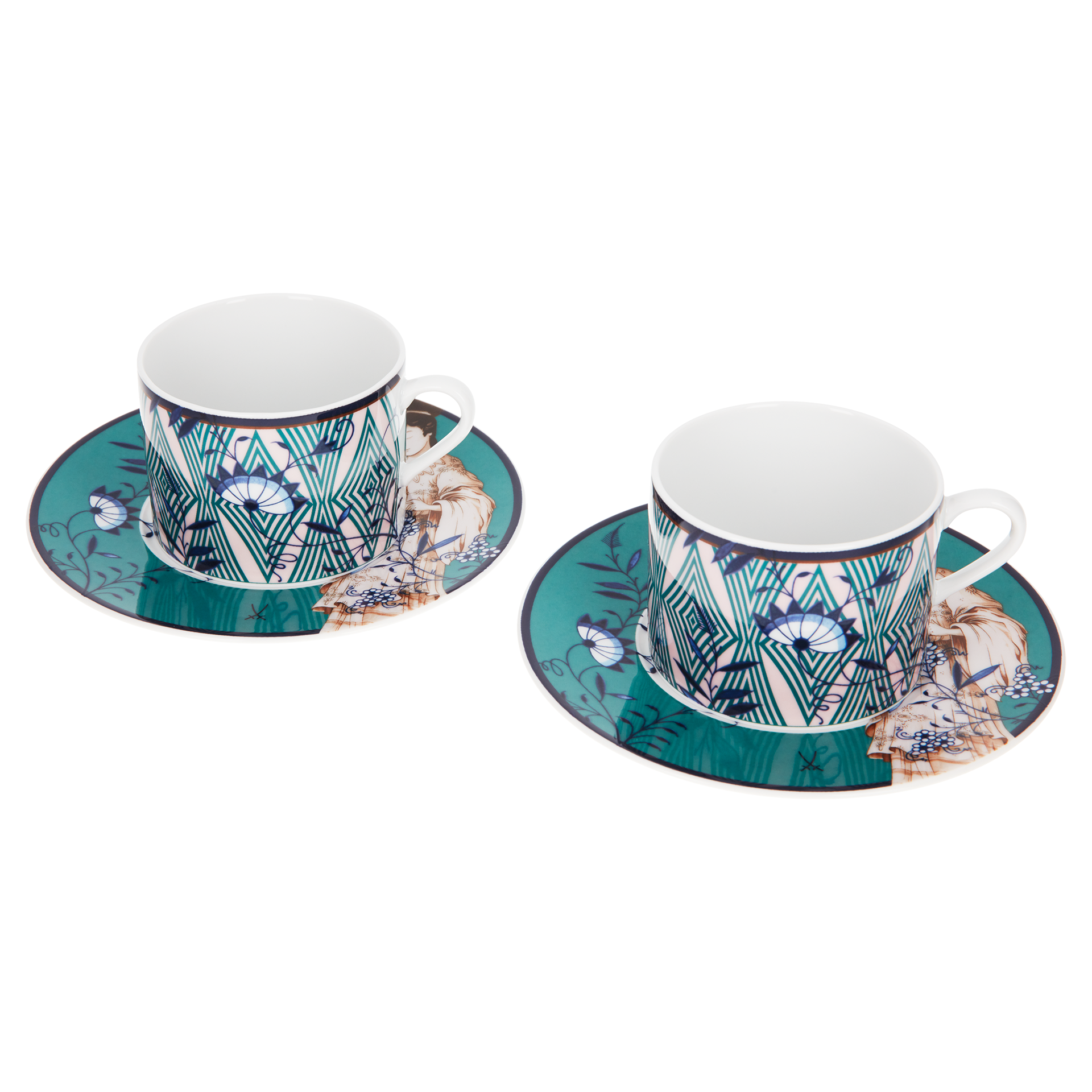 노블차이니즈 커피 컵 앤 소서 2인조 세트