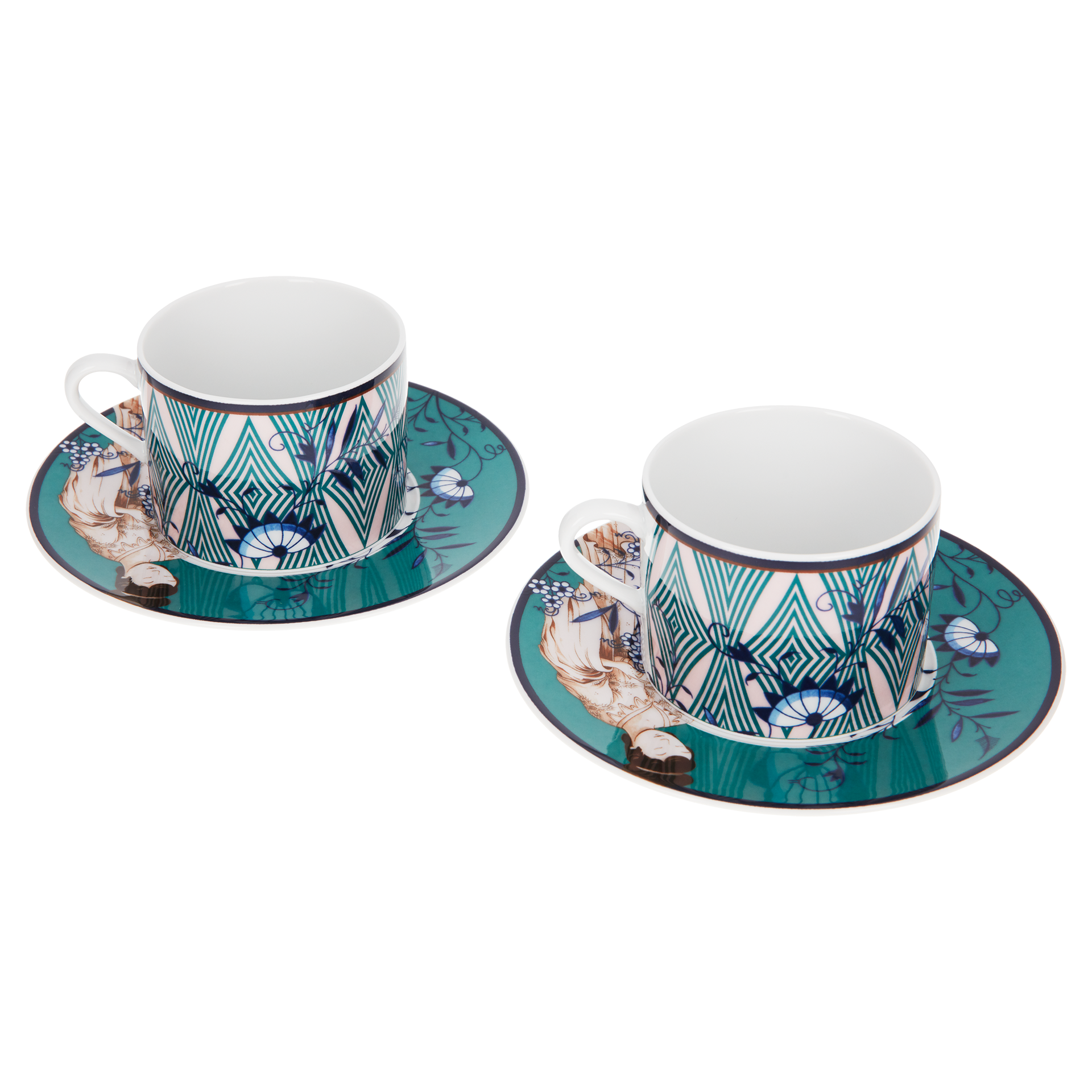 노블차이니즈 커피 컵 앤 소서 2인조 세트