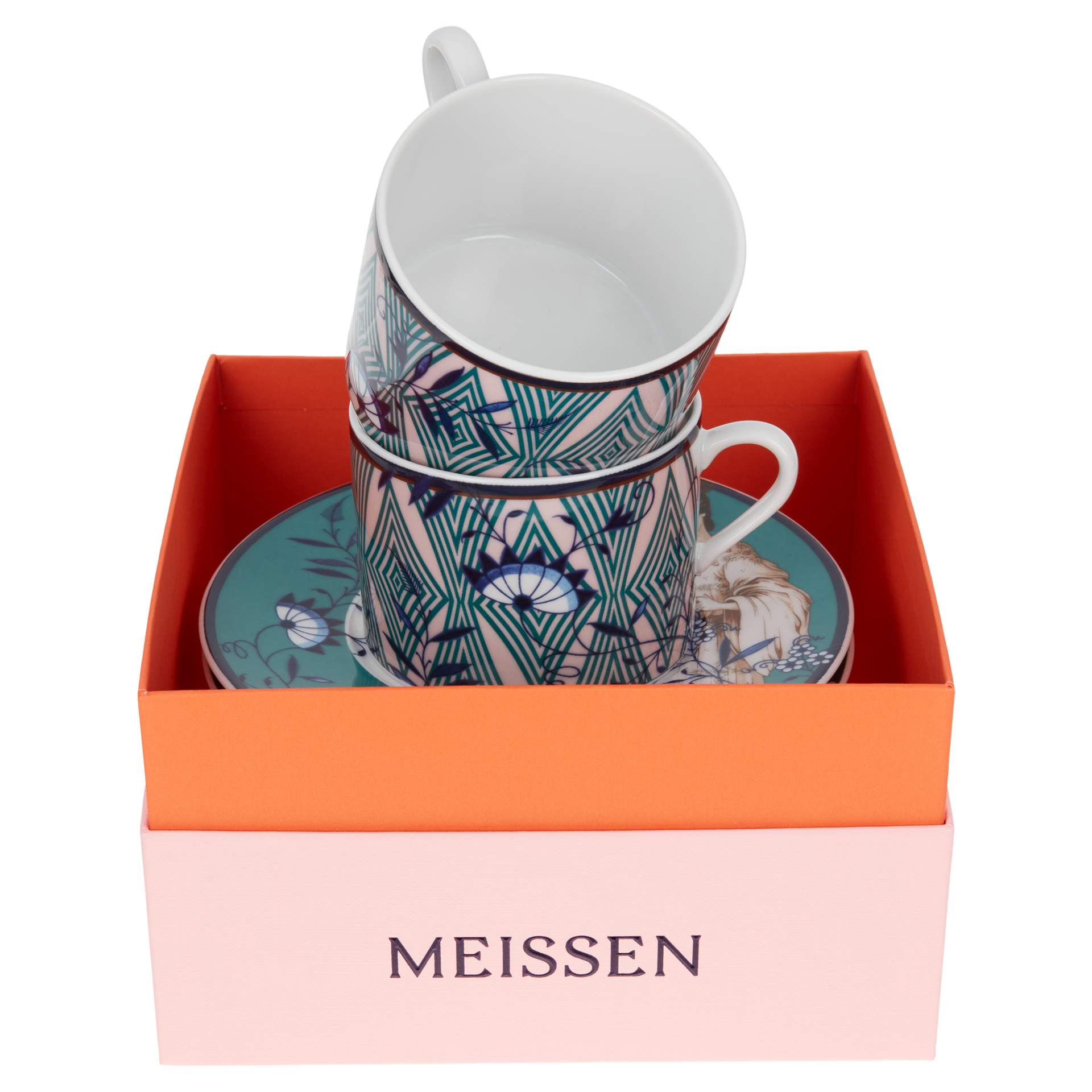 노블차이니즈 커피 컵 앤 소서 2인조 세트