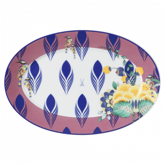 MEISSEN COLLAGE MYSTIC GARDEN PLATTER, SMALL
