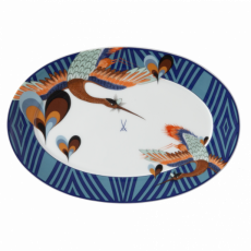 MEISSEN COLLAGE LOVE BIRDS PLATTER, LARGE