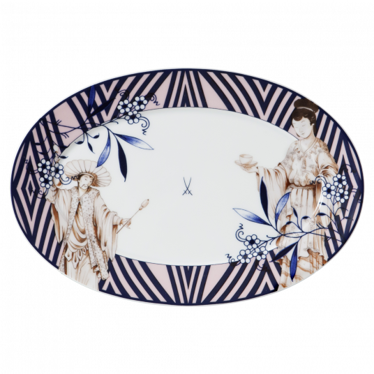 MEISSEN COLLAGE NOBLE CHINESE PLATTER, SMALL