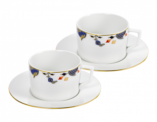 노블블루 커피 컵 앤 소서 2인조 세트