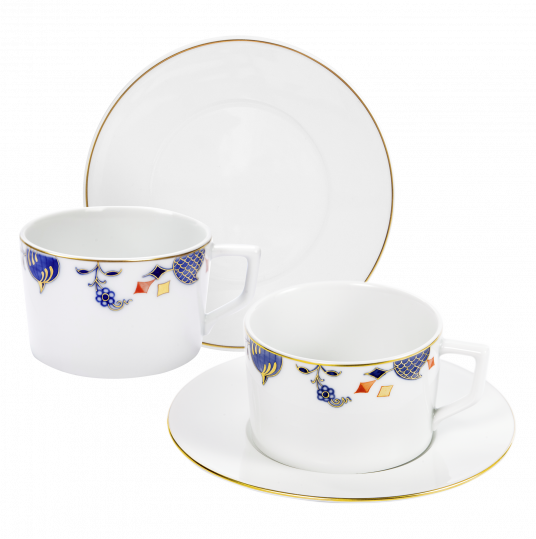 노블블루 커피 컵 앤 소서 2인조 세트