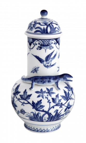 LIMITED EDITION 2018 LIZARD VASE BLUE CRANE