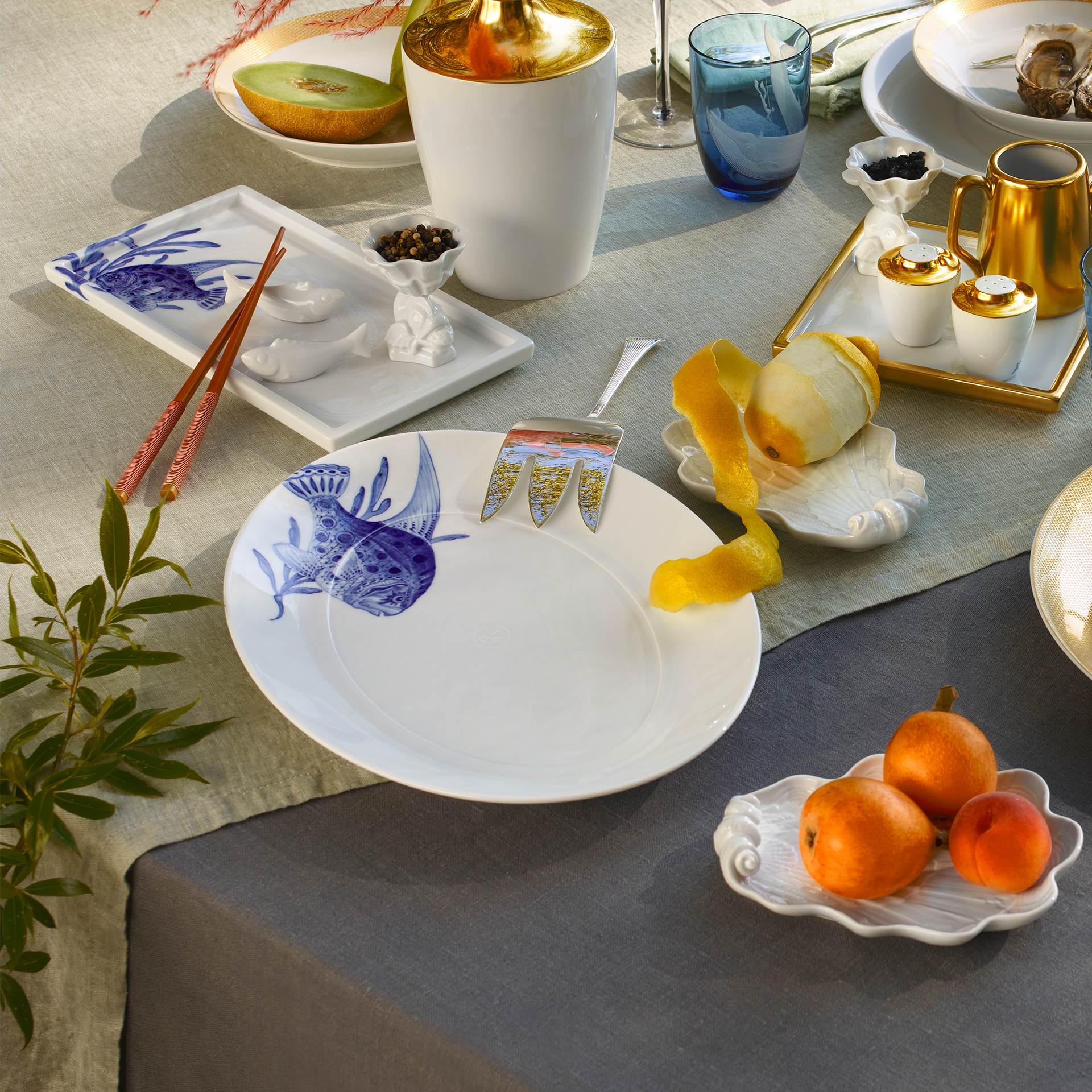 MEISSEN® COSMOPOLITAN BLUE TREASURES PLATTER FISH, OVAL