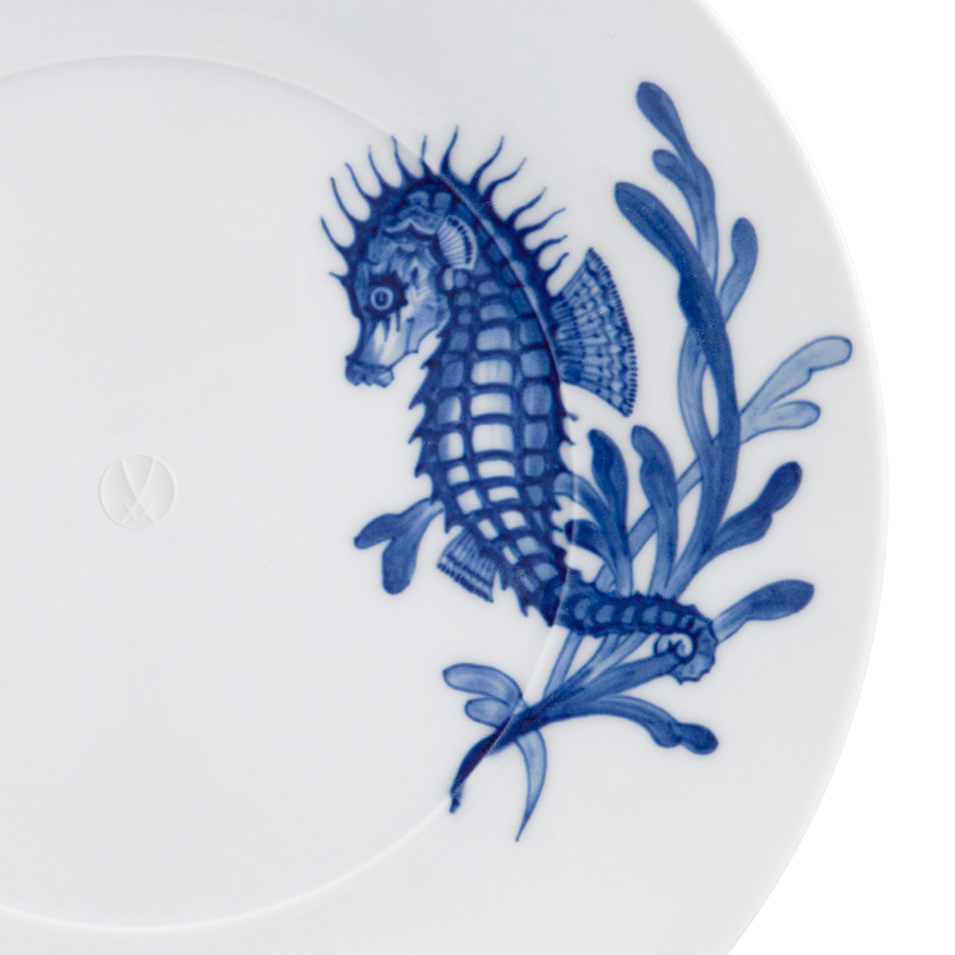 MEISSEN® COSMOPOLITAN BLUE TREASURES DINNER PLATE SEA HORSE
