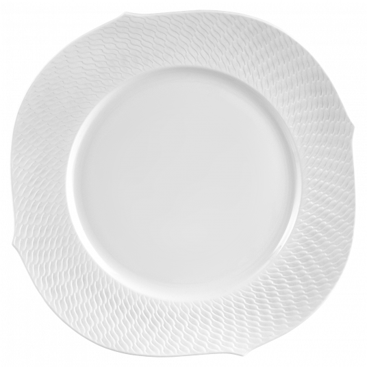WAVES RELIEF BISQUE DINNER PLATE