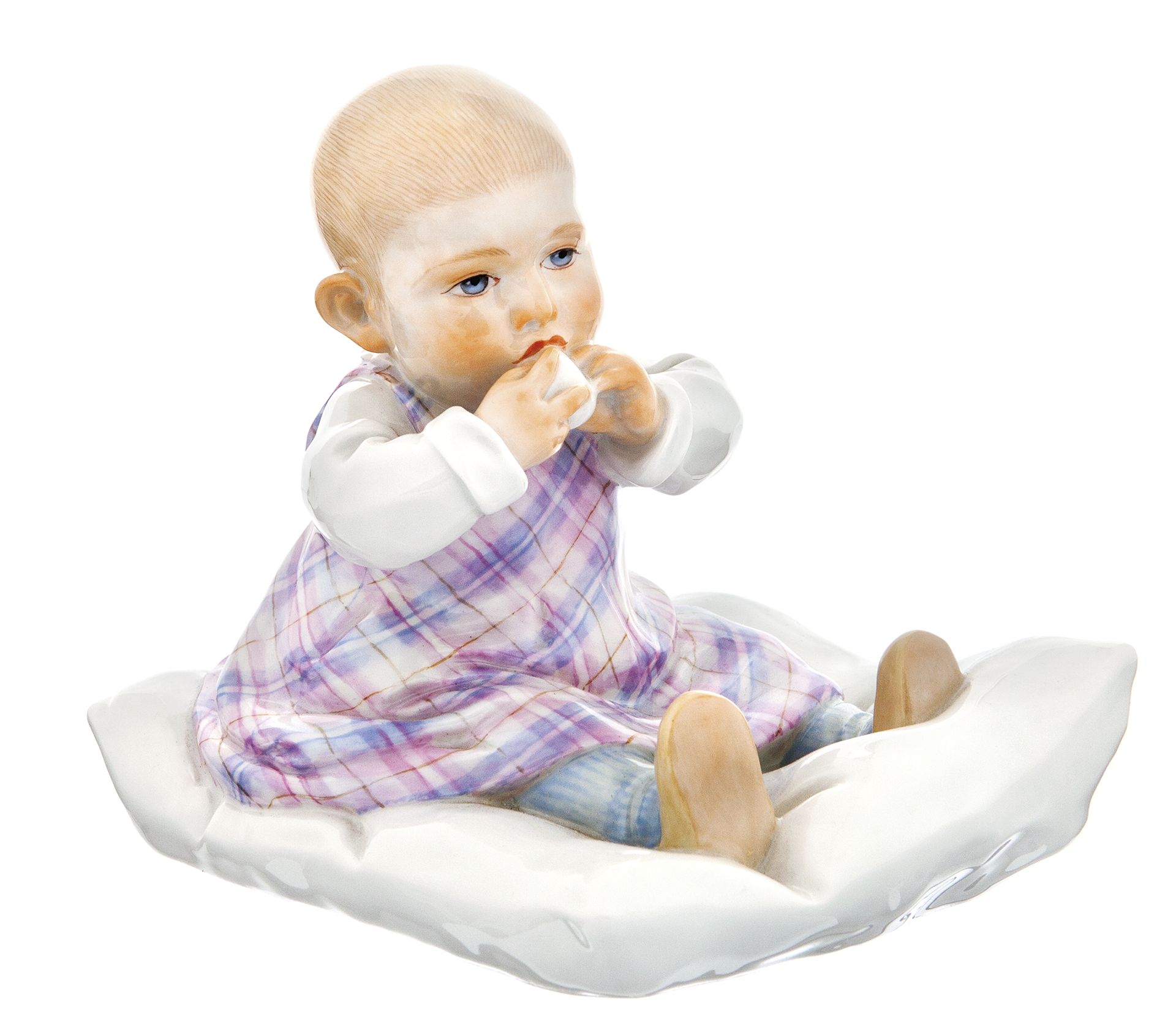 베게위에 앉은 아이 피규린