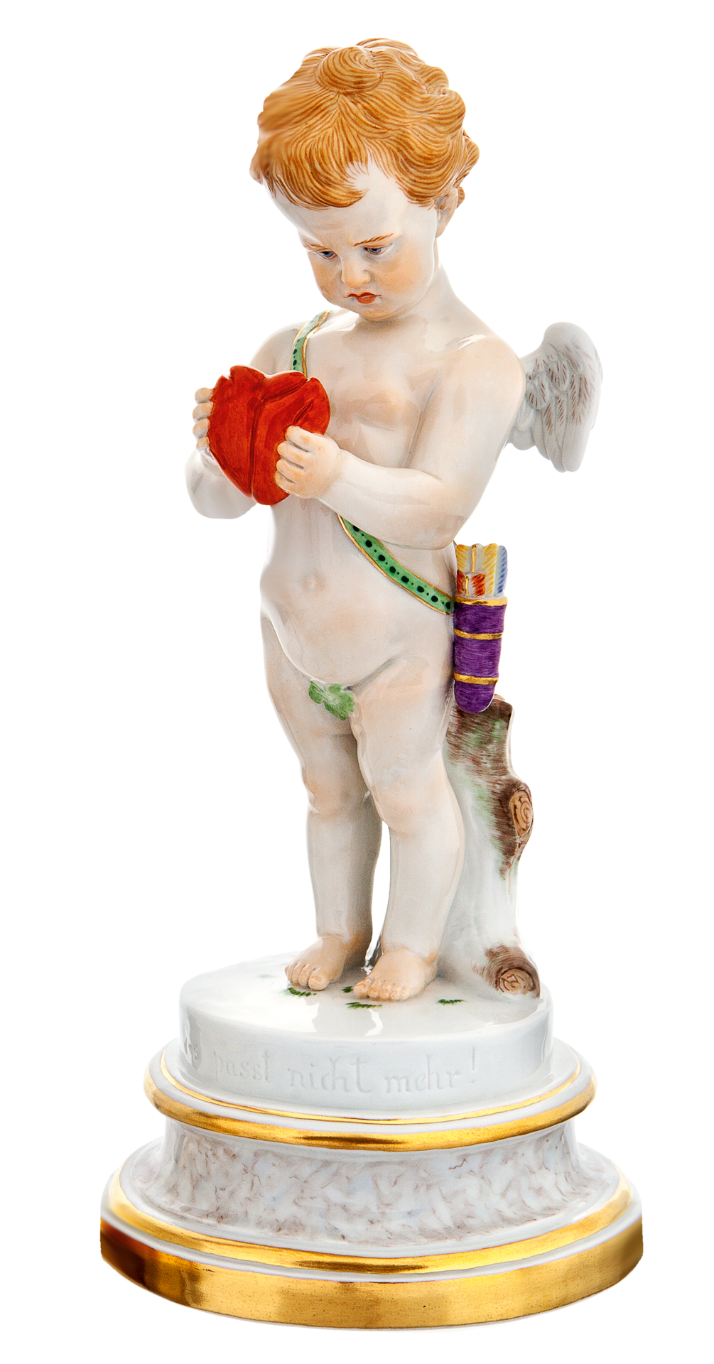 Cupid embarrassed by a broken heart