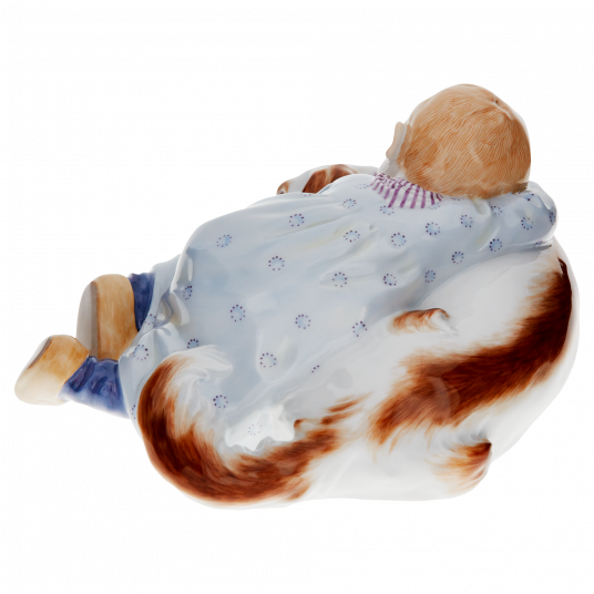 강아지와 잠든 아이 피규린