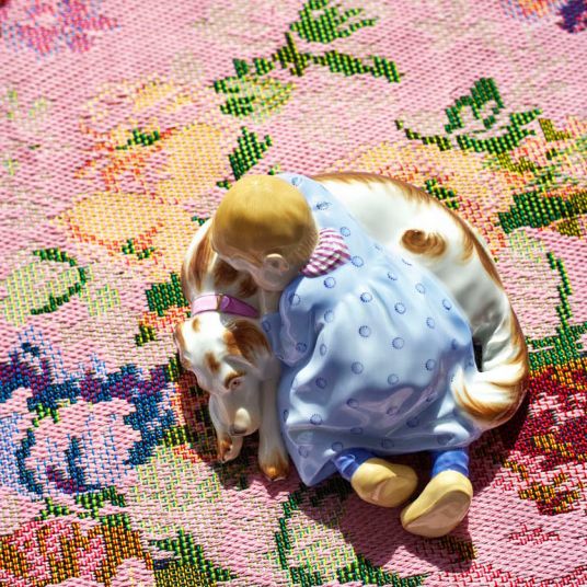 강아지와 잠든 아이 피규린