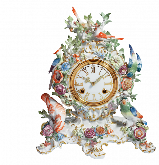 EXCLUSIVE COLLECTION CLOCK FLOWERS AND BIRDS