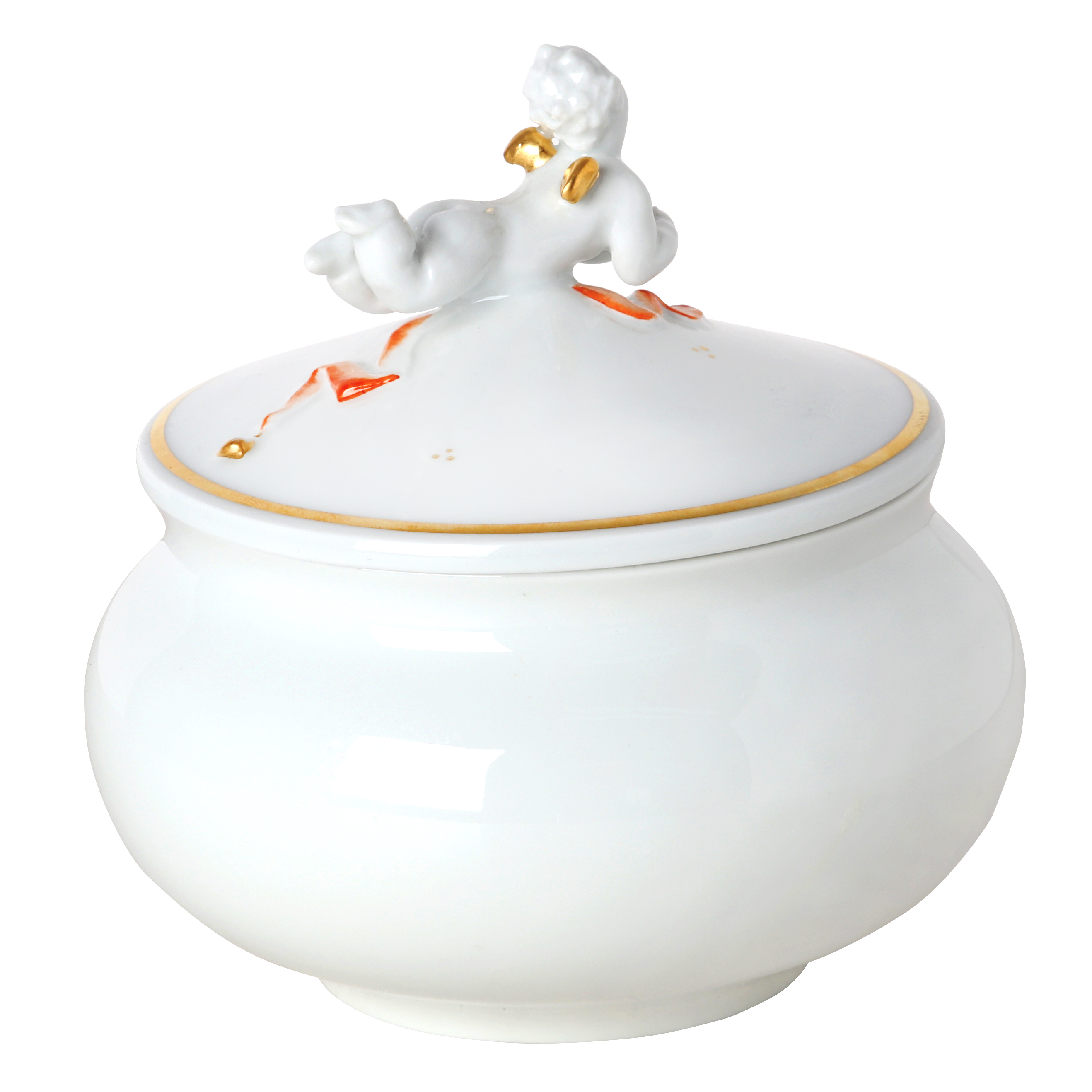 BOX, COLOURED, WITH GOLD, LIGHT, H 13 CM