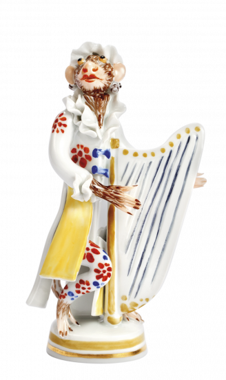 MONKEY MUSICIAN FEMALE HARPIST