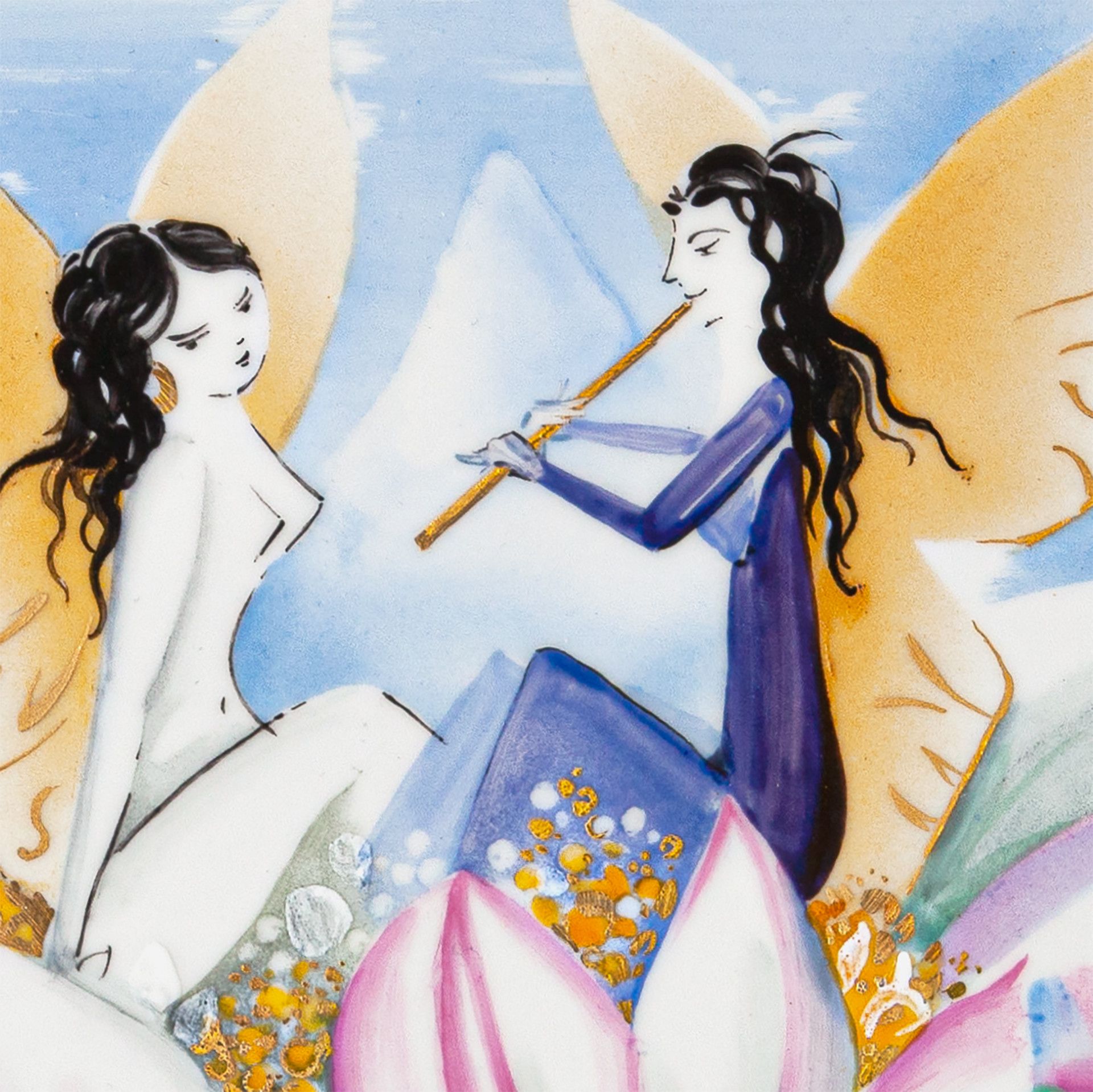 LIMITED EDITION 2021 WALL PAINTING, ELF IN A BLOSSOM