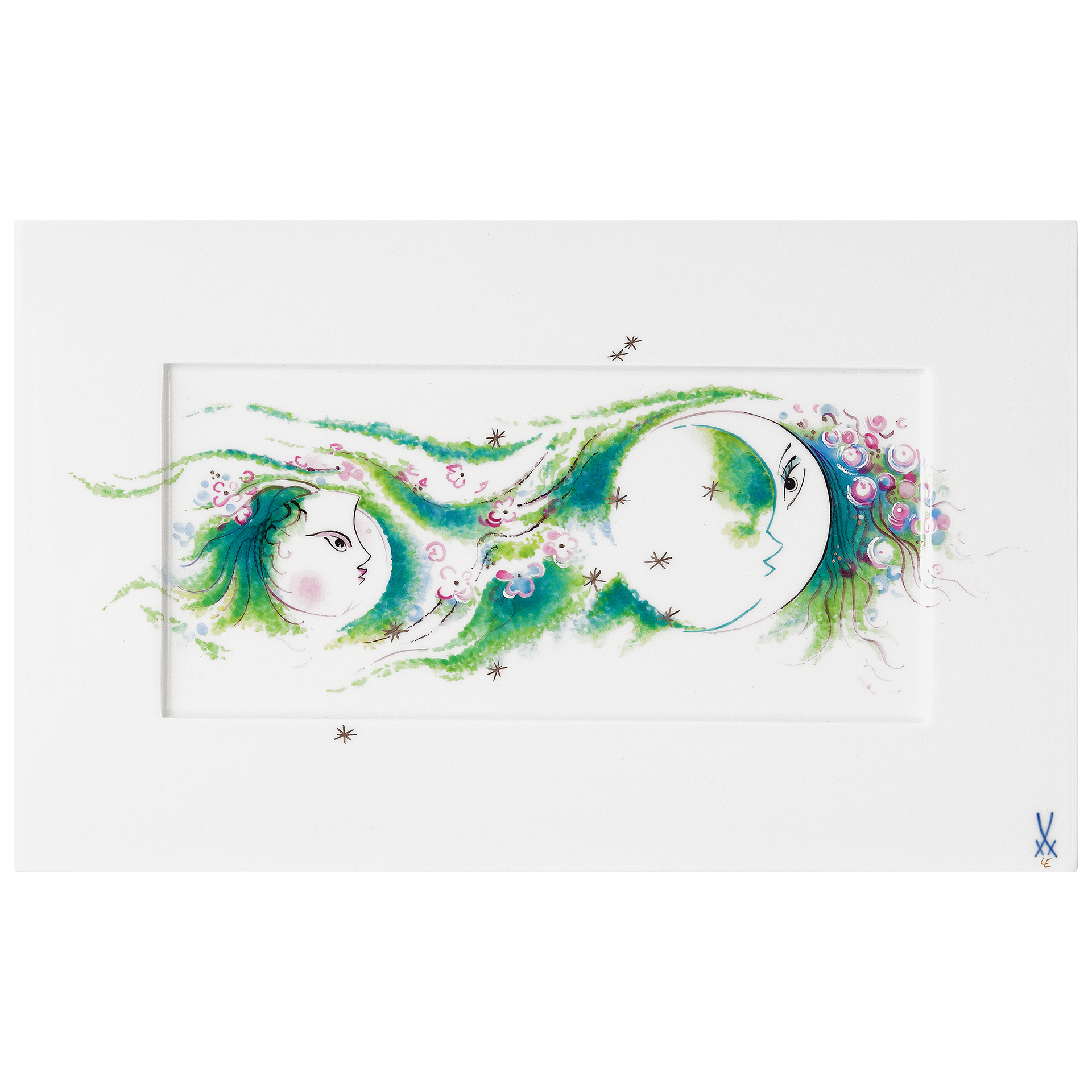 LIMITED EDITION 2021 WALL PAINTING, MOON FAIRY IN GREEN