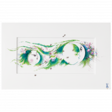 LIMITED EDITION 2021 WALL PAINTING, MOON FAIRY IN GREEN