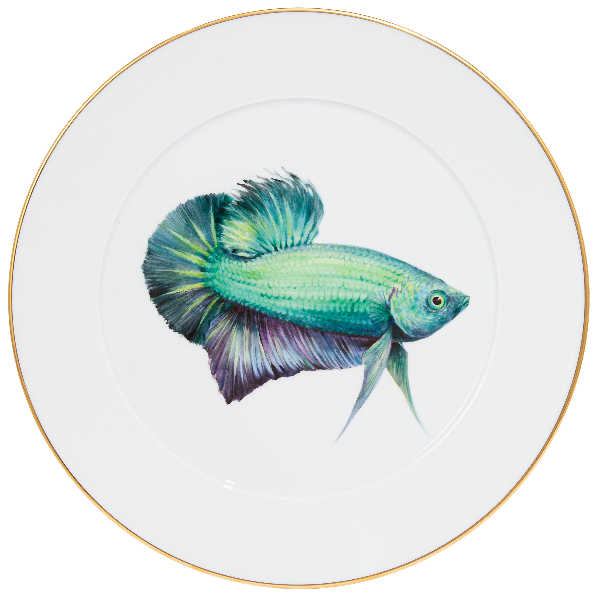 LIMITED EDITION 2021 WALL PLATE, GREEN FIGHTING FISH