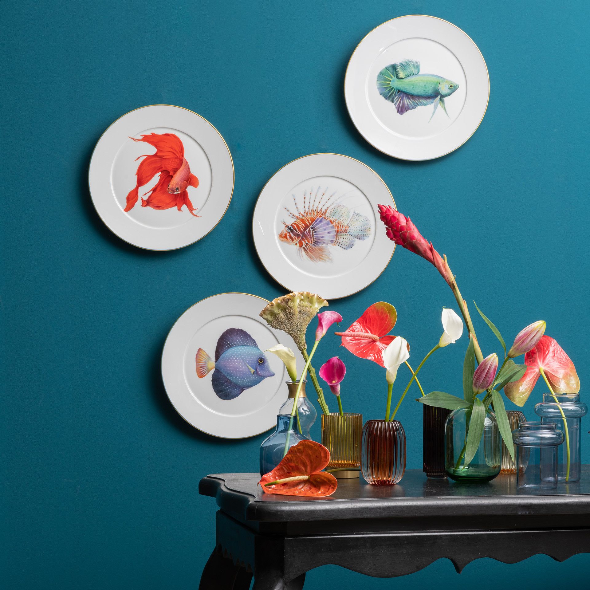 LIMITED EDITION 2021 WALL PLATE, GREEN FIGHTING FISH