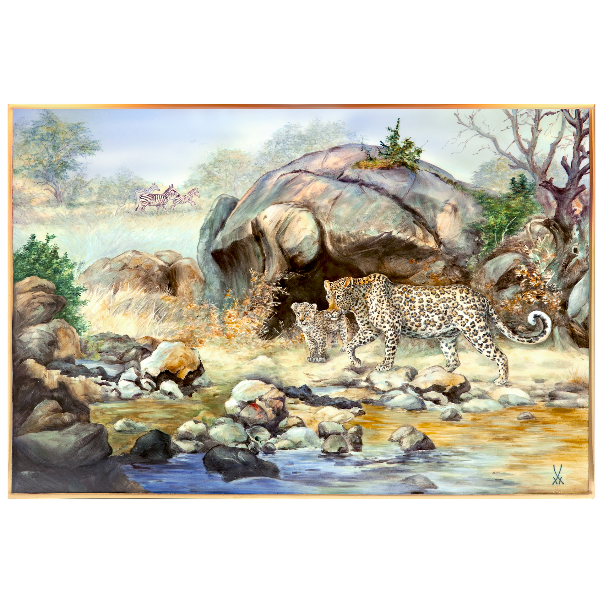 LIMITED MASTERWORKS 2021 WALL PAINTING, LEOPARDESS BY THE WATER