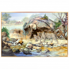 LIMITED MASTERWORKS 2021 WALL PAINTING, LEOPARDESS BY THE WATER