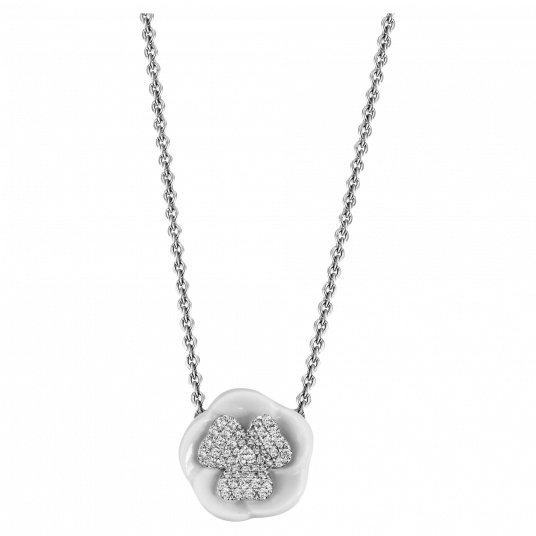 1739 ROYAL BLOSSOM NECKLACE BLOSSOM M THREE-LEAF PAVÉ