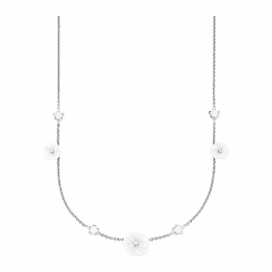 1739 부케 쓰리플라워 목걸이 (화이트골드)