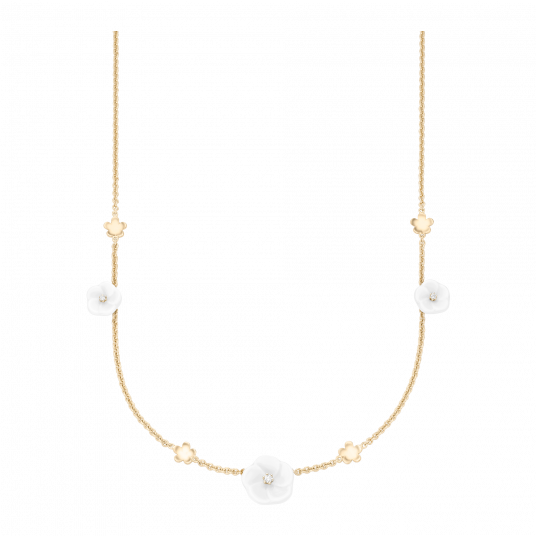 1739 부케 쓰리플라워 목걸이 (옐로우골드)