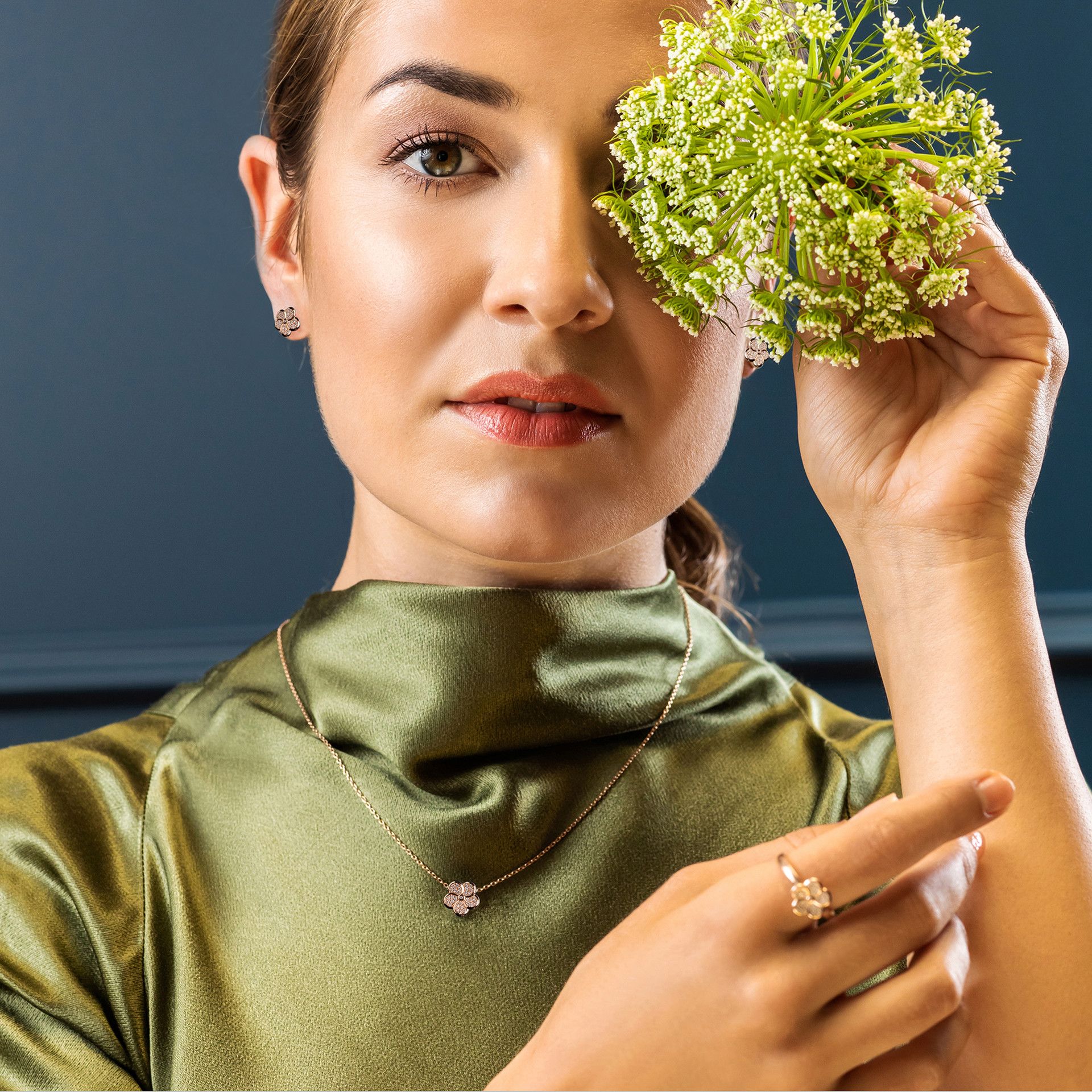 1739 페이브 목걸이 (로즈골드)