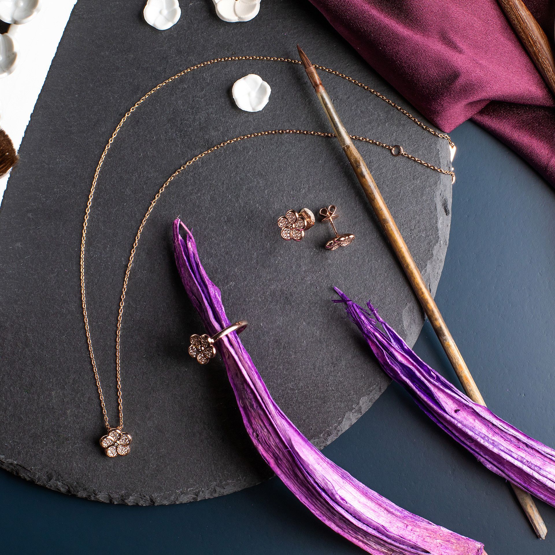 1739 페이브 목걸이 (로즈골드)