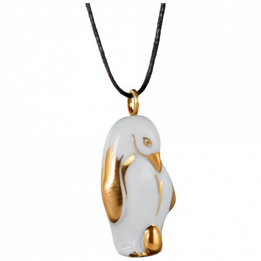ANIMAL PENDANT PENGUIN MID RELIEF GOLD