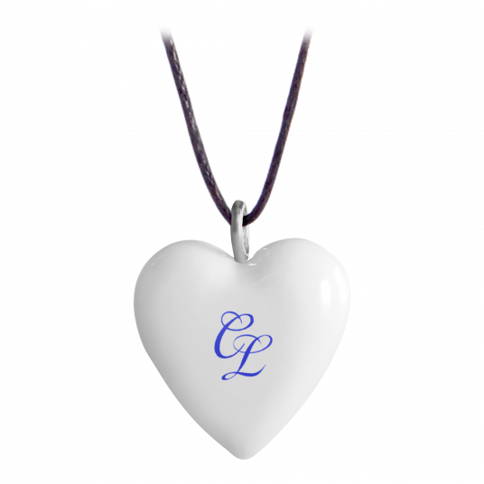HEARTS MONOGRAM WITH 2 LETTERS IN COBALT BLUE