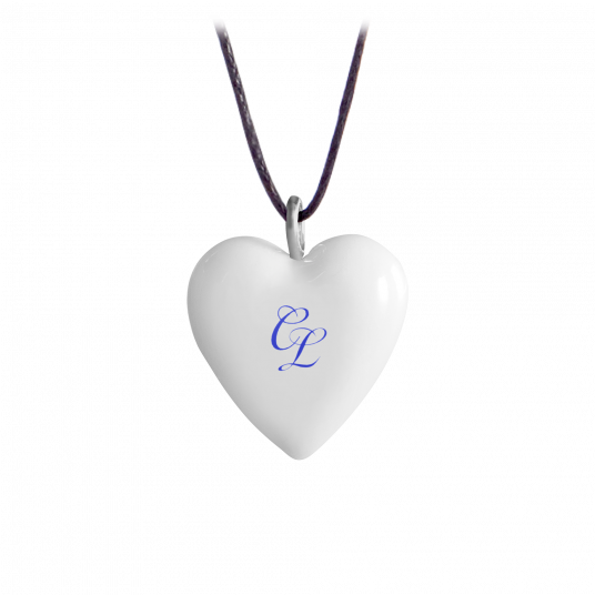 HEARTS MONOGRAM WITH 2 LETTERS IN COBALT BLUE