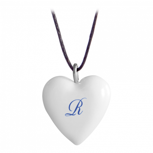HEARTS MONOGRAM WITH 1 LETTER IN COBALT BLUE