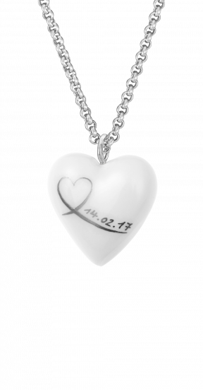 HEARTS DATE, MONOGRAM OR NAME IN PLATINUM, ONE-LINE