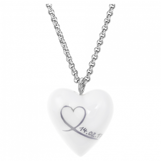 HEARTS DATE, MONOGRAM OR NAME IN PLATINUM, ONE-LINE