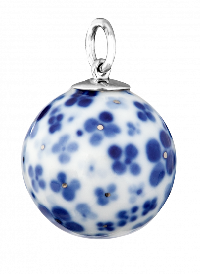 BOULE BLUE STREWN FLOWERS WITH PLATINUM DOTS