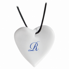 HEARTS MONOGRAM WITH 1 LETTER IN COBALT BLUE