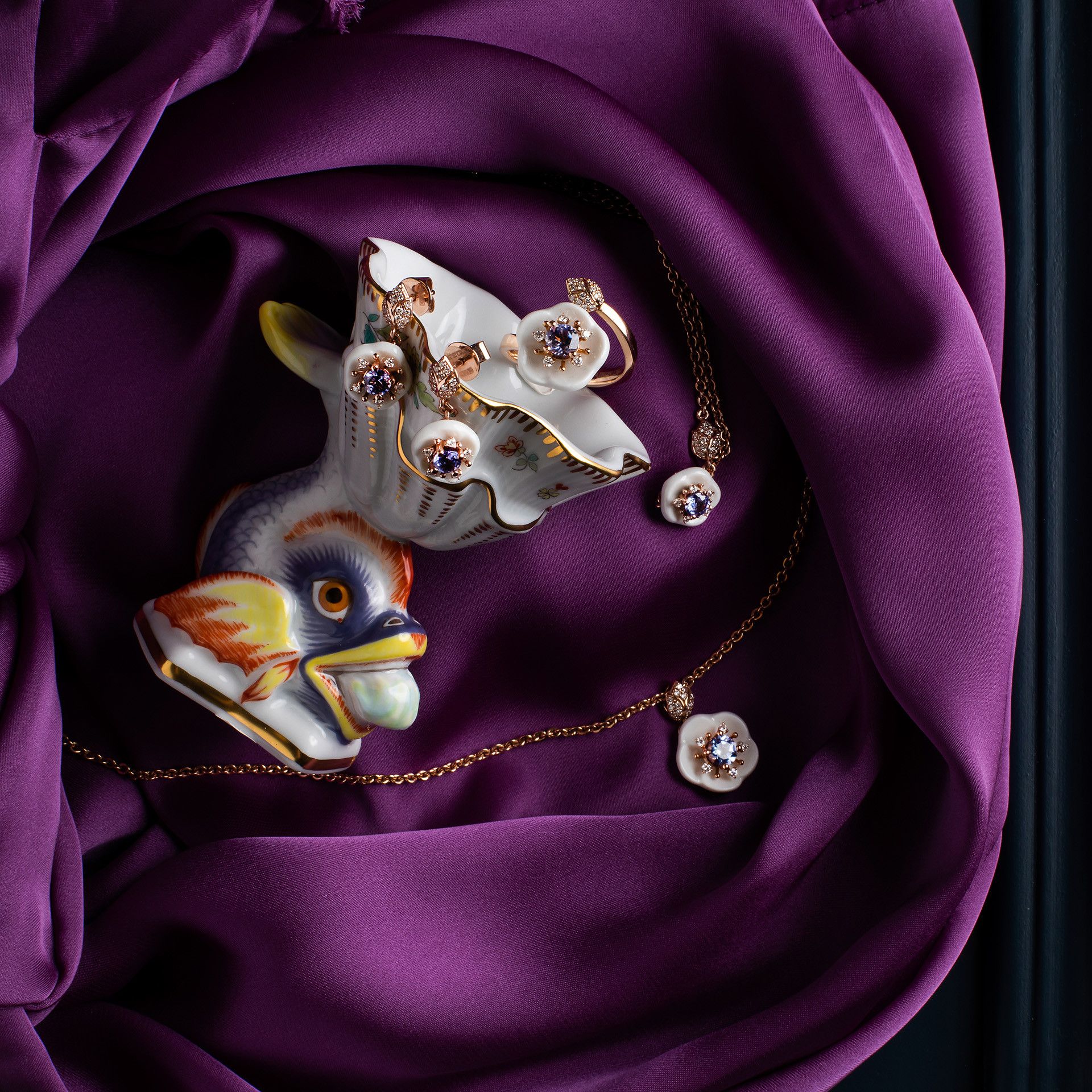 1739 탄자나이트 블루 귀걸이 (로즈골드)