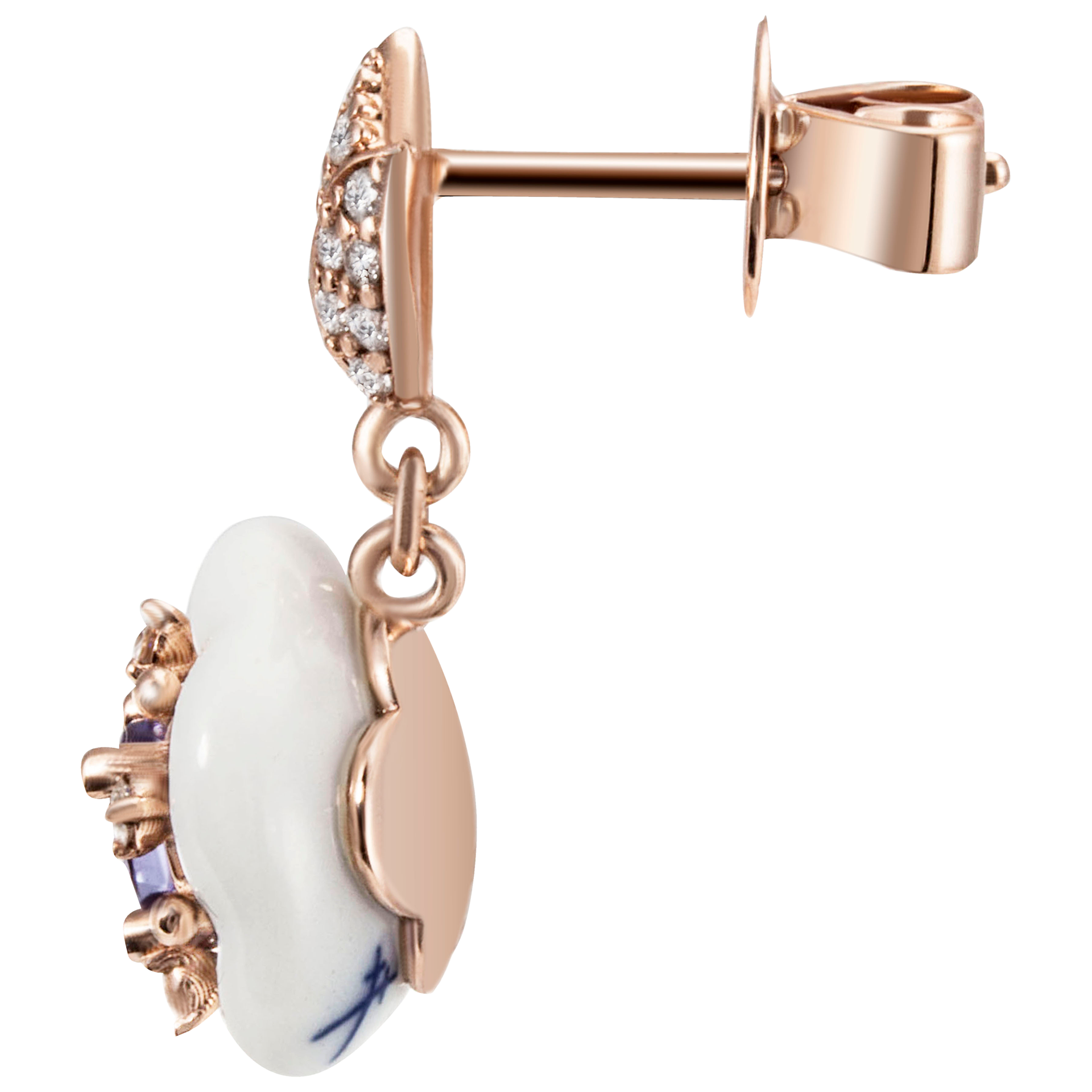 1739 탄자나이트 블루 귀걸이 (로즈골드)