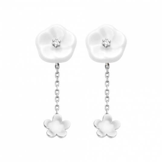 1739 부케 투블라썸 귀걸이 (화이트골드)