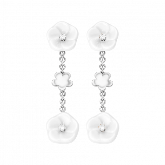 1739 부케 쓰리블라썸 귀걸이 (화이트골드)