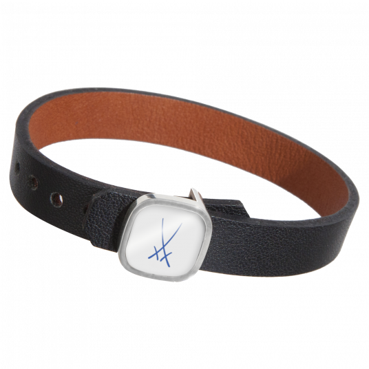 TRADEMARK SWORD IN COBALT BLUE LEATHER BRACELET