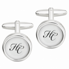 CUFFLINKS MONOGRAM WITH 2 LETTERS IN BLACK